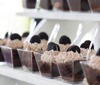 Row of chocolate desserts