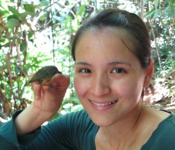 Dr. Cindy Cosset holding a bird